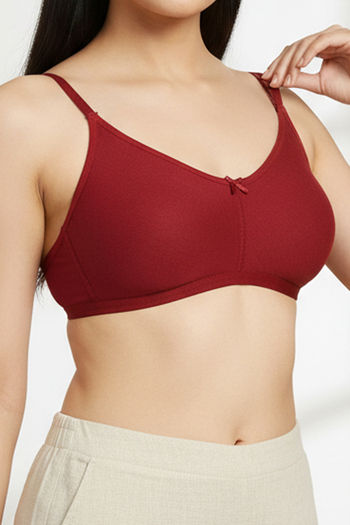 Buy Rosaline Everyday Double Layered Non Wired 3/4th Coverage T-Shirt Bra - Sundried Tomato